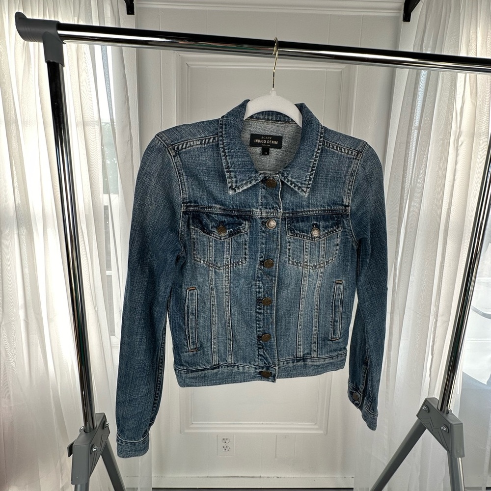 JCrew Classic Denim Jacket, XS, blue, gold buttons